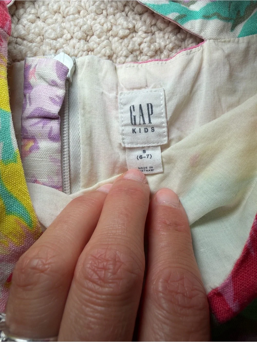 Gap Kids Vintage Floral Linen Blend Dress Girls Size Small (6–7) | 90s-Inspired